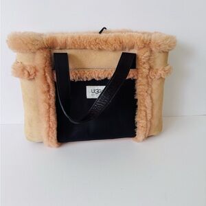 UGG Light Pink and Dark Brown Shearling small Tote